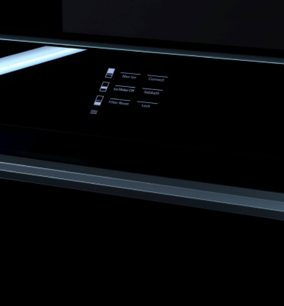 The waist-level emotive control panel.